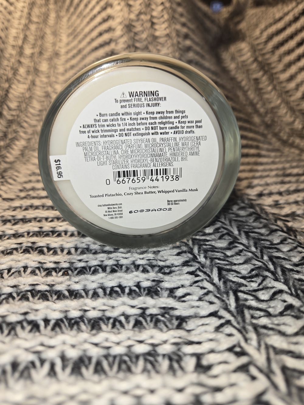 Bath & Body Works Pistachio Milk & Honey Candle — Cream - Picture 2 of 3